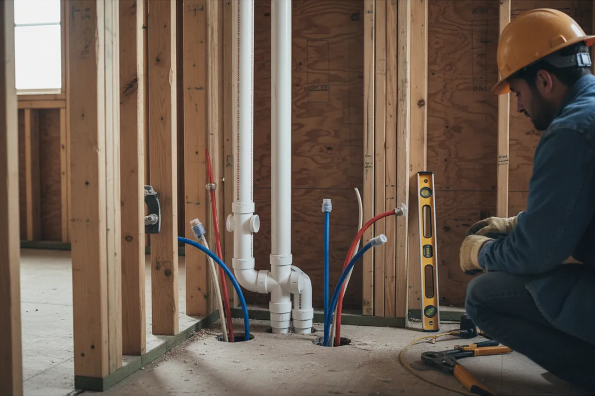 Drain and supply rough-in during Toilet Repair and Installation in Latrobe
